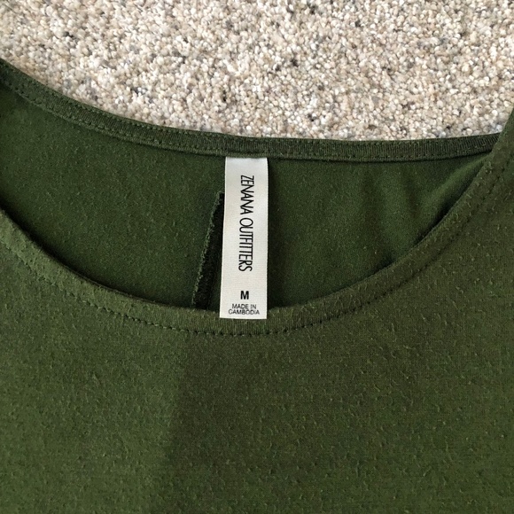 Zenna Outfitters Swing Dress - Olive Green - M - Pockets - Picture 2 of 7